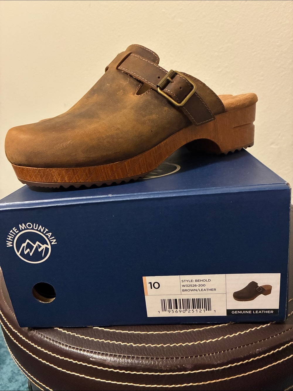 White Mountain Clogs “Behold” Brown Leather Size 10